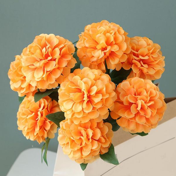 

office crafts cloth artificial flowers party home decor 10 heads deskdurable table handmade with leaves fake hydrangea