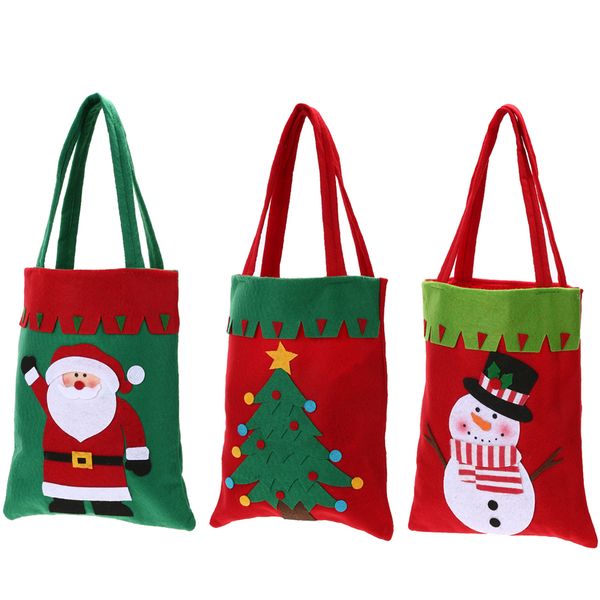

chrismas santa claus snowman tree kids candy gift bags pouch sack present bag christmas decoration xmas candy bag
