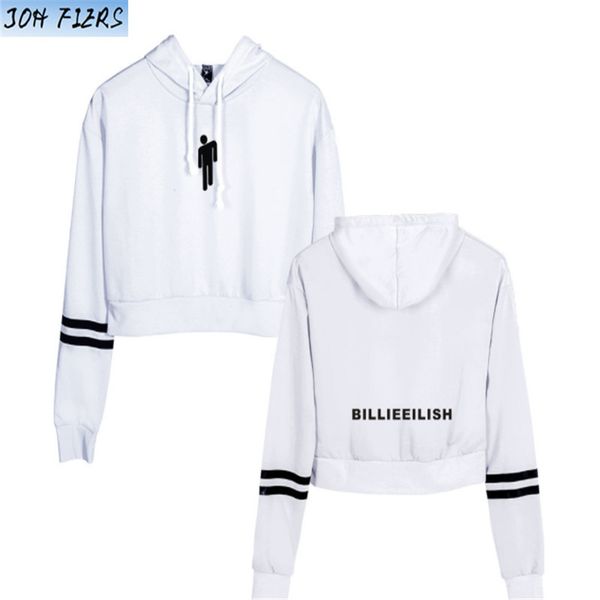 

горячая продажа billie eilish толстовки топ растениеводство женщин sexy весна осень хлопок высокого качество billie eilish девушка толстовка, Black