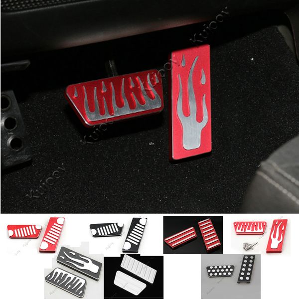 

2pcs aluminum alloy accelerator gas brake foot rest pedals pads covers with screws for wrangler 2007-2016
