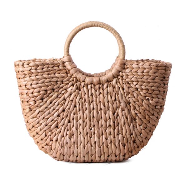 

women's hand bag large shoulder tote bag bucket summer bags women tassel rattan braided(primary color