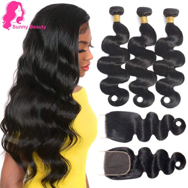 

brazilian body wave bundles with closure 100 unprocessed brazilian virgin hair bundles with closure 3 bundles, Black;brown