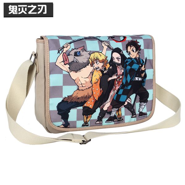 

anime demon slayer: kimetsu no yaiba school messenger bag kamado tanjirou/kamado nezuko crossbody shoulder bag for men or women