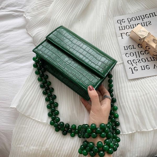 

beaded stone design pu leather crossbody bags for women small shoulder messenger bag ladies mini travel handbags cross body bag
