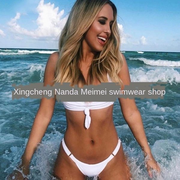 

2019 women's split 2019 women's bikini swimsuit split bikini swimsuit, White;black