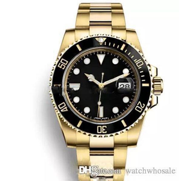 

2019 roles high gold watch black ceramic bezel mens automatic movement wristwatch sports self-wind watches roless wristwatch relogio, Slivery;brown