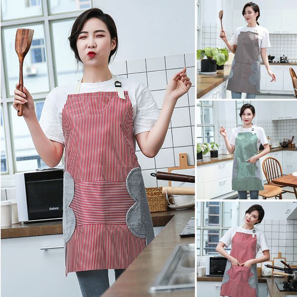 

Women Men Waterproof Oxford Cloth Aprons Hand Wiping Cleaning Apron Kitchen Adjustable Pocket Apron