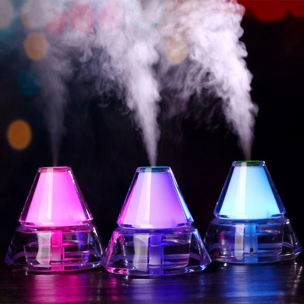 

140ml usb mini iceberg shape 7-color night light mute home office air purifier ultrasonic humidifier aroma diffuser