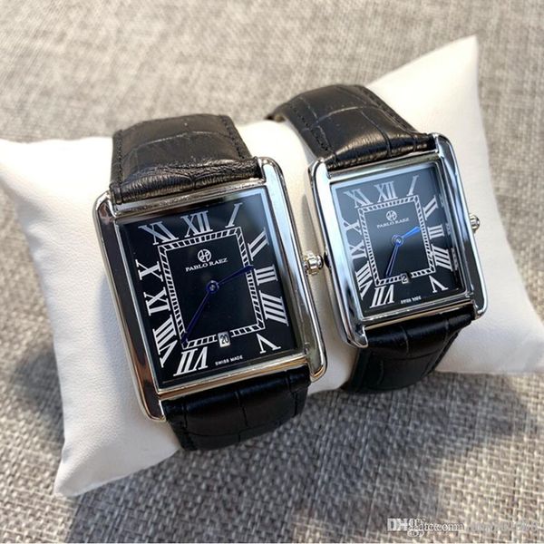 

высокое качество pablo raez мода розовое золото мужчины 40 мм дамы 34 мм кварцевые жизни водонепроницаемый пара случайные часы подарок из не, Slivery;brown