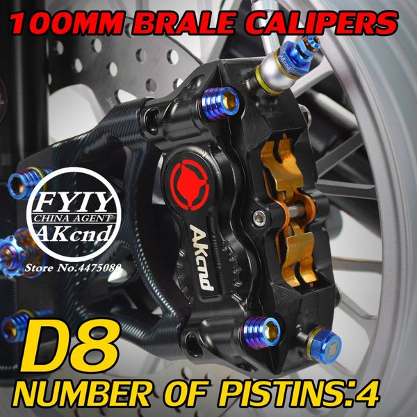 

akcnd 30mm*4 pistons motorcycle brake caliper 100mm univerisal motorbike modified hydraulic brake pump for front/rear syst