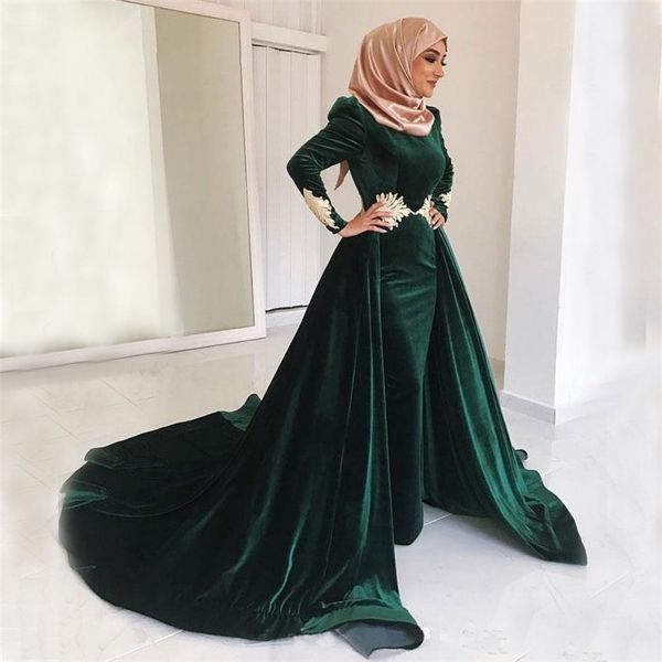 

vestido de festa ball gown prom muslim evening dresses long sleeve, Black