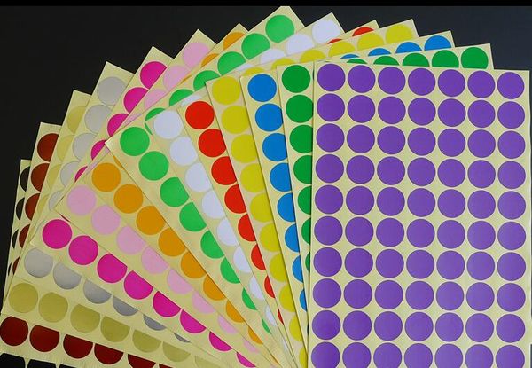 

8/10/13/16/19/25/32/50/100/mm 12 colors coloured dot stickers round sticky adhesive spot circles paper labels