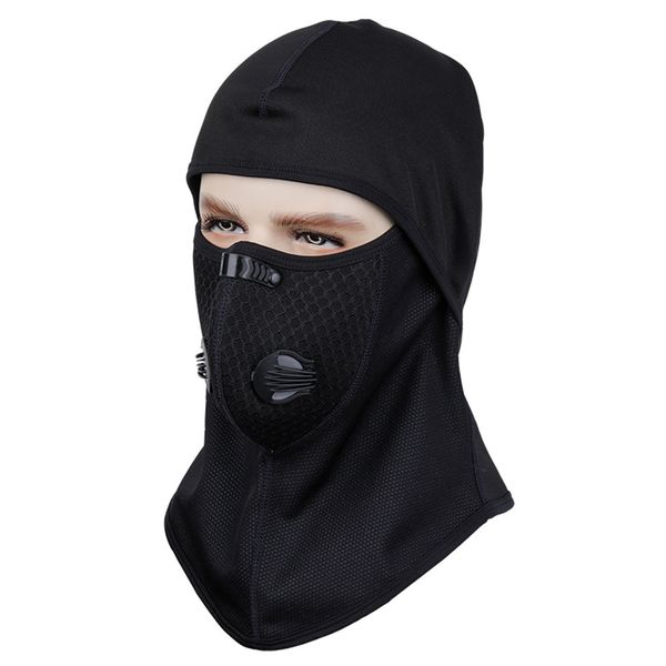 

winter windbreak mask skiing headgear motorcycle breathable facemask protecting face warm headgear riding, Black