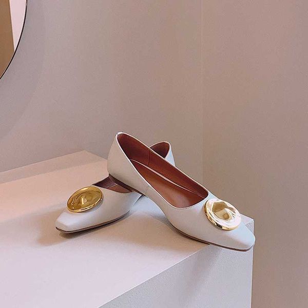 

2020 fashion cow leather shallow square heel big size women pumps slip on elegant wedding office lady party shoes, Black