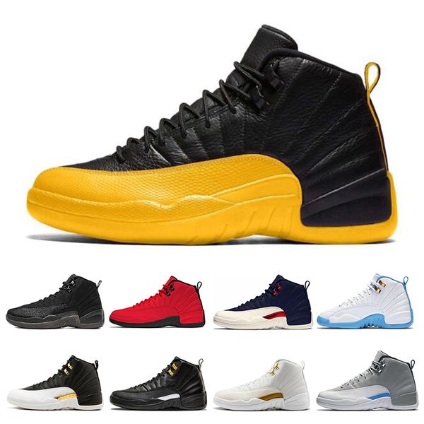 

new air jordan retro 12 12s mens basketball shoes gym red college navy cny bulls university blue men sport sneakers