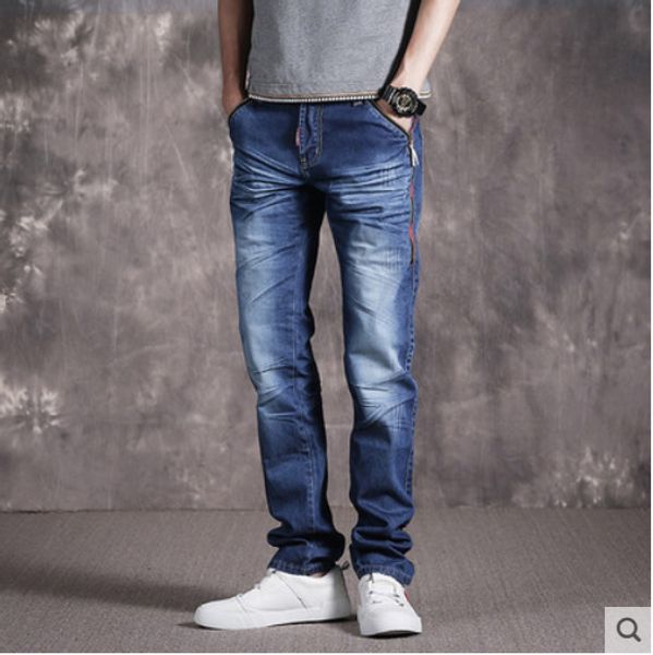 

the blue jeans straight leisure washing han edition fashion big yards pants