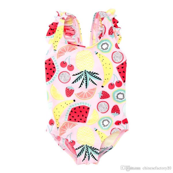 

baby girls swimwear one piece swimsuit fruit watermelon print kids clothing summer cute bikini new 2019, Black
