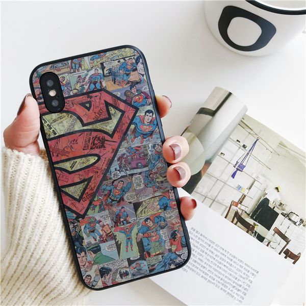 

fundas luxury cartoon superman cover for iphone 11 pro xs max xr case for iphone 8 7 6s plus 5s se 5 case soft silicone cover.