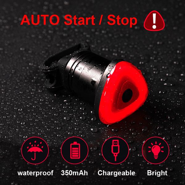 

2019 new smart cycle rear lamp brake light bicycle auto/manual control 48hrs work time alloy housing usb charge bike