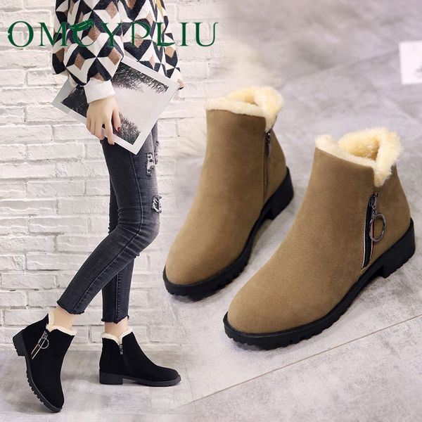 

women ankle boots 2019 winter new designer woman warm high heels ladies shoes black boot plus size female shoe botines mujer