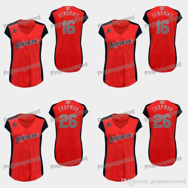 

Womens Oakland 16 Liam Hendriks American League Athletics Jersey Liam Hendriks Matt 26 Chapman 100% Stitched Allstar Baseball Jerseys Red