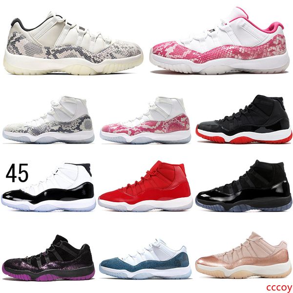 

2019 11 11s basketball shoes men women bred concord 45 snakeskin gamma blue space jam designer mens trainers sports sneakers size 36-47