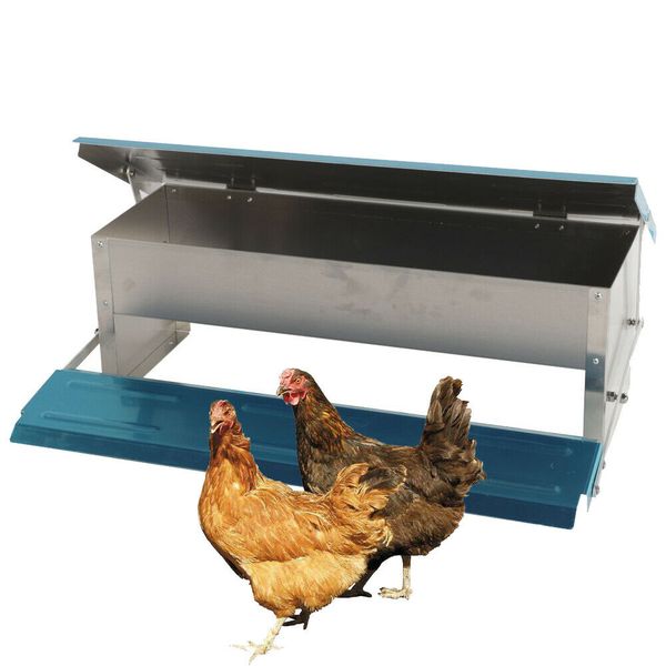 

automatic chicken feeder treadle self open aluminum feeder feeding trough