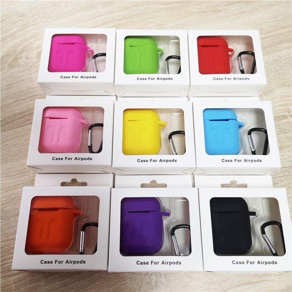 

Apple airpod ilicone ca e oft ultra thin airpod protector cover earpod ca e anti drop with hook retail box