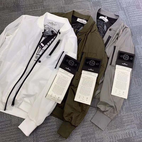 

stones islands luxury fashion brand jacket mens designer hoodie classic embroidery logo trend functional windbreaker sun protection coats, Black;brown