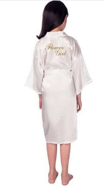 

new solid girls stain silk robes flower girl kimono robes wedding brief bathrobes pajamas kids robe+belt nightdress sale, Black;red