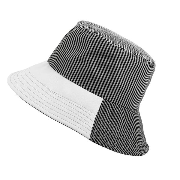 

fashion adults bucket hat wide brim floppy fold summer fishing fisher beach festival sun stripe cap dropshipping