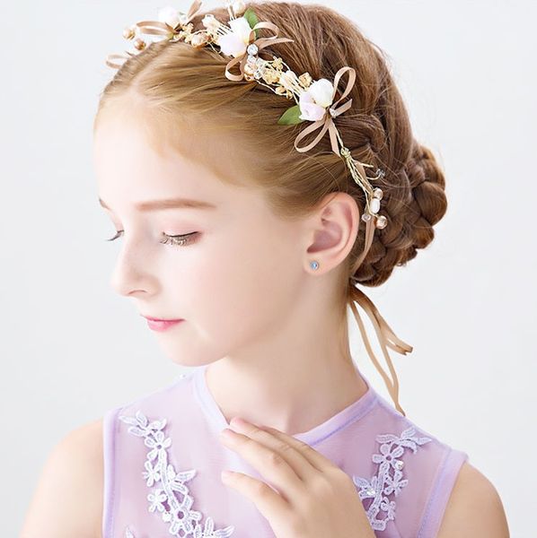 

bridal brides flowers girls head crowns tiaras hair garland wreath hawaii flower bohemian performance head pieces wedding favors, Silver