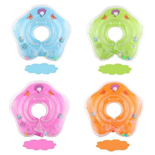 

new dolphin infant neck float circle for bathing swimming cartoon pvc inflatable 39cm/15 inches baby safety neck circle dual airbags