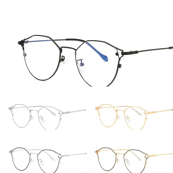 

frame female personalized polygon irregular plain ball-breaking with myopia glasses myopia glasses frame 18904, Silver