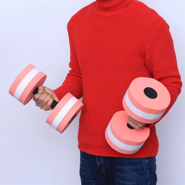 

аэробика 2pcs водных упражнения dumbells eva вода штанга руки бар на водостойкости (розовые) штанги