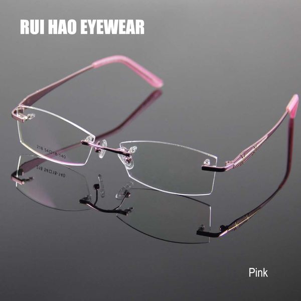 

rimless glasses frame women rectangle eyewear frames eyeglasses women frame prescription spectacles grau, Black