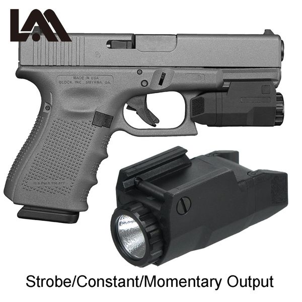 Тактический компактный APL Tactical Aplc Pistol Light Постоянный / стробоскопический фонарик Светодиодный белый свет Подходит для планки Пикатинни