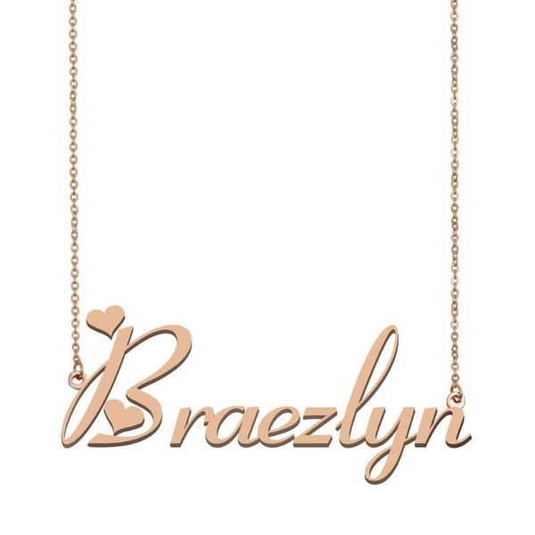 

braezlyn name necklace, custom name necklace for women girls friends birthday wedding christmas mother days gift, Silver