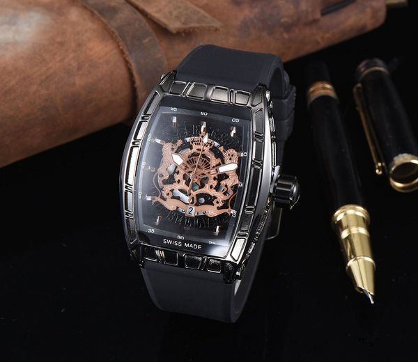 

Fashion Brand Wholesale Mens Luxury Watch Miller Quartz Movement Rubber Strap Lion and Eagle Male Gift Clock Sport Wristwatch