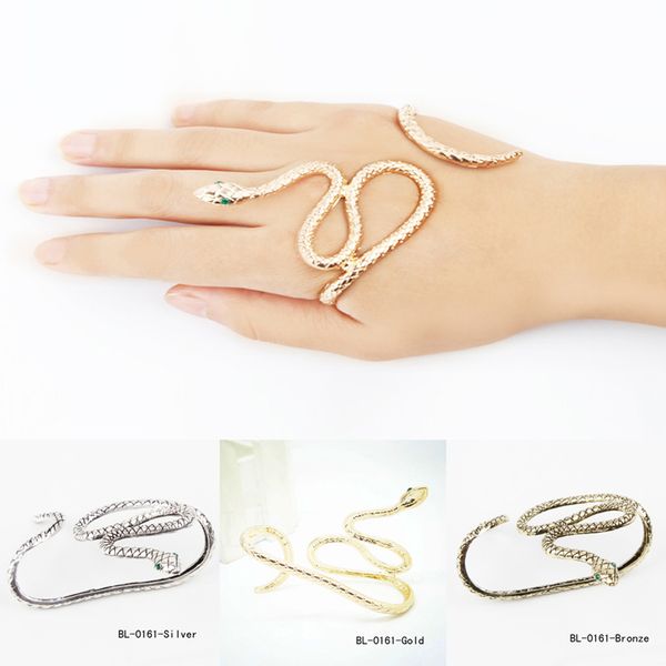 

1pc unique punk retro snake shape hand palm bracelet bangle cuff ring jewelry gift drop shipping bl-0161, Black