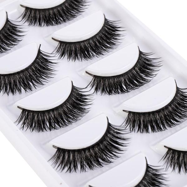 

4 / 5pairs 3d норка волос ложных ресниц природные толстые длинные ресницы wispy макияж удлинители красоты инструменты cross lash extension