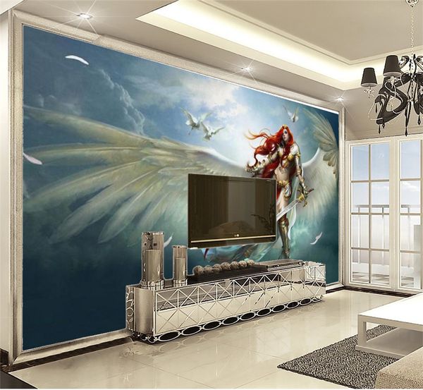 

обои красивая девушка-ангел спасти вселенную 3d персонаж обои украшение для интерьера high-end практичные обои