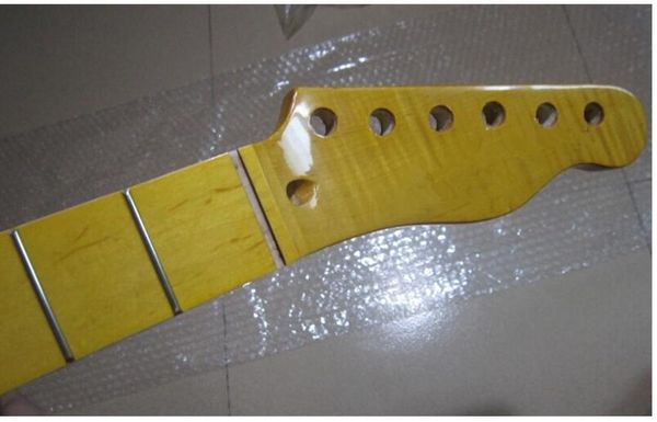 

22 ладов тайгер пламя клена инкрустацией клен finerboard желтый цвет электрической гитары шеи оптовая гитары аксессуары частей