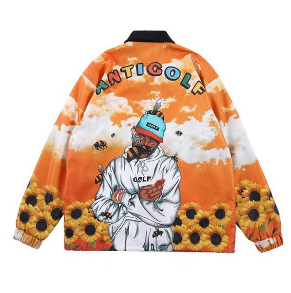 

winter luxury mens jackets coat fashion brand hooded jacket for men windbreaker with patterns america style mens clothing 2 colors, Black;brown