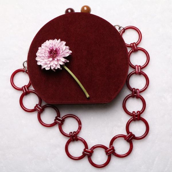 

originality ] yan value pure color second acryl rough package chain bag match chain concave modeling distribution, Black