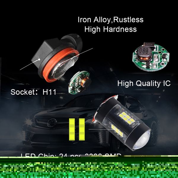 

dxz 1x led auto fog lights lamp h1 h3 h4 h7 h8/h11/h9 9005/hb3 9006/hb4 12v daytime running lights 3030 white 6000k accessories