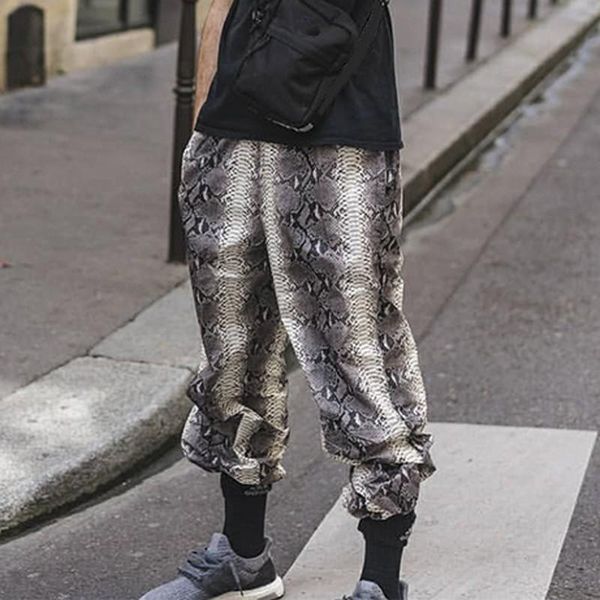 

box logo snakeskin taped seam pants luxury waterproof track pants street skateboard trousers casual outdoor loose sweatpants hfymkz106, Black