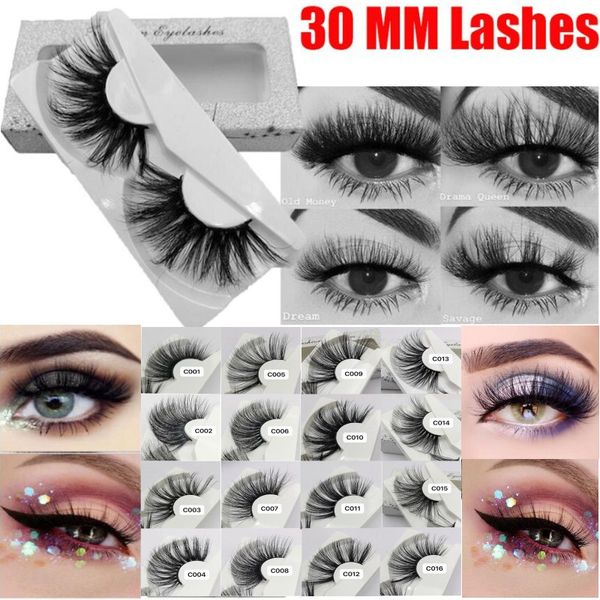 

30mm mink eyelashes 100% mink hair false eyelashes wispy fluffy lashes eye makeup tools multilayers handmade natural lashes