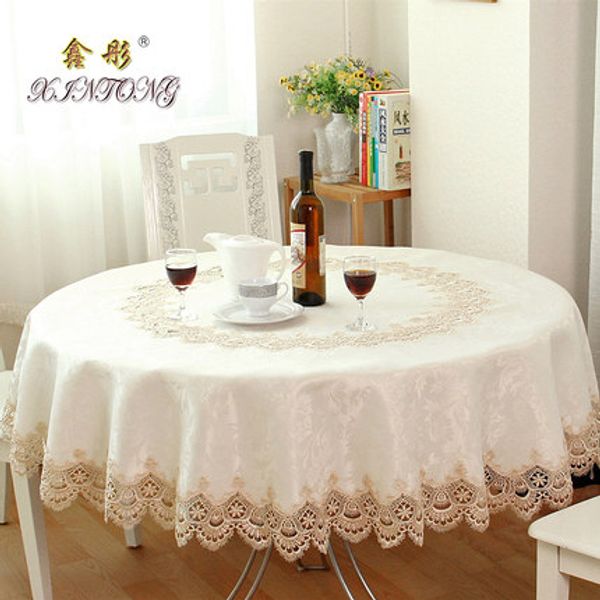 

luxury embroidered tablecloth table dining round table cover cloth water soluble lace 002 wedding flower home textile