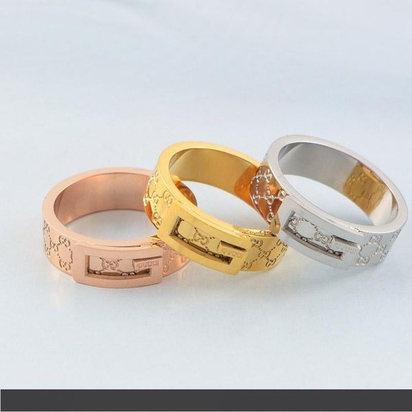 

классическое письмо хип-хоп кольца мода титан сталь пара колец высокое качество бренд мужские кольца модные аксессуары, Silver